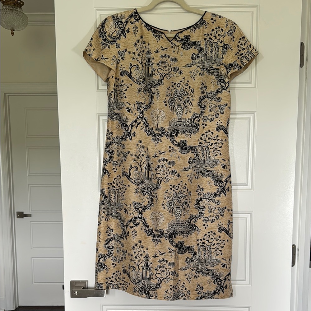 Talbots 100% Silk Chinoiserie Pattern Dress